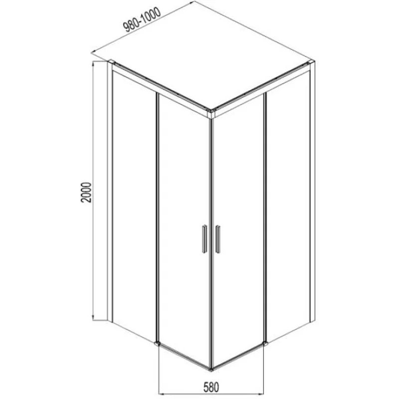 Душевой уголок Aquanet Pleasure AE60-S-100x100U-BT 100x100, прозрачное стекло