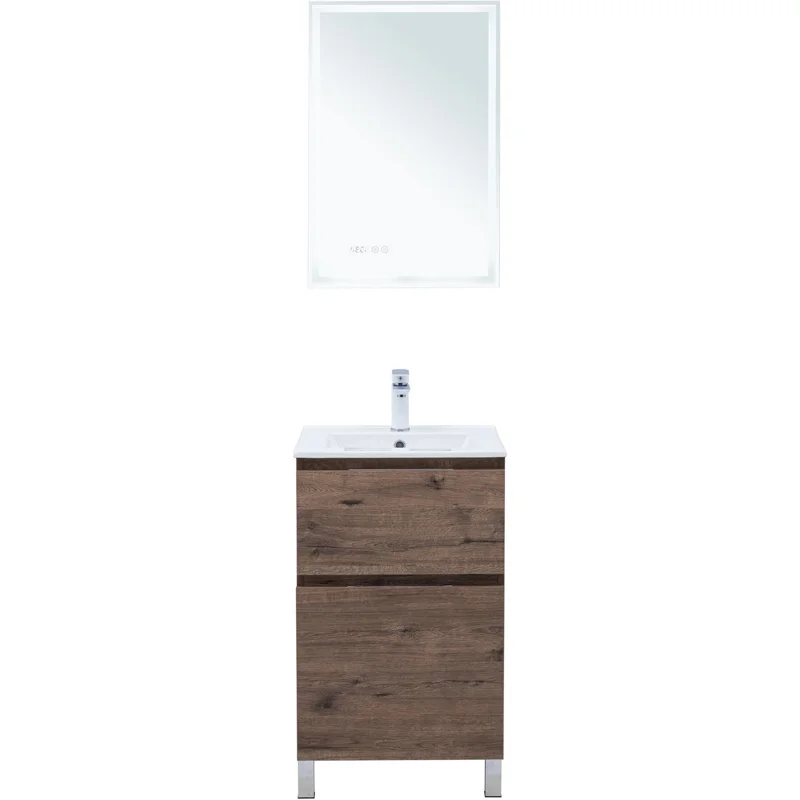 Тумба под раковину Aquanet Алвита New 50 напольная, дуб веллингтон табак