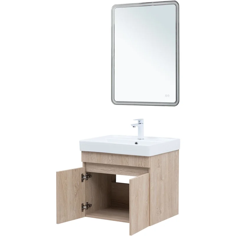 Тумба под раковину Aquanet Оптима 60 дуб светлый