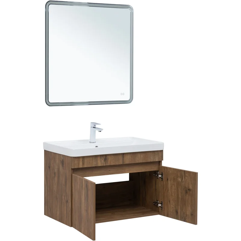 Тумба под раковину Aquanet Оптима 80 дуб рустикальный 