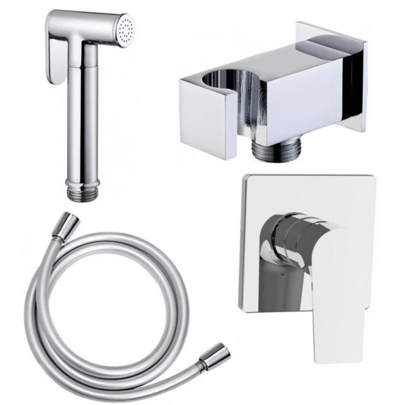 Набор смесителя с гигиеническим душем Aquanet Static 1.04 (с внутренней частью)