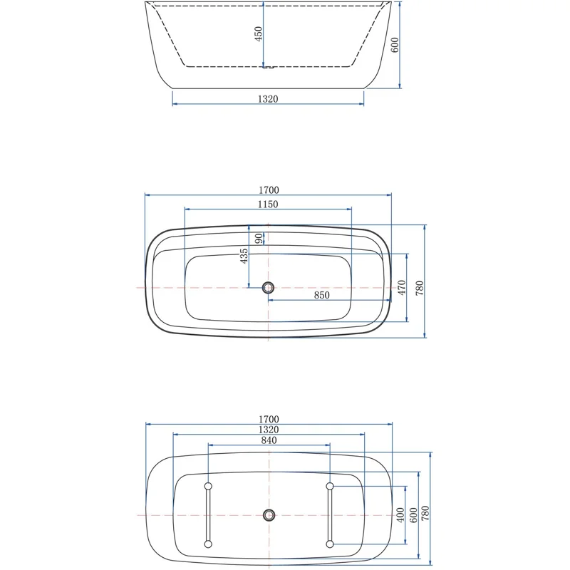 Акриловая ванна Aquanet Family Fine 170x78 95778-MW-MB