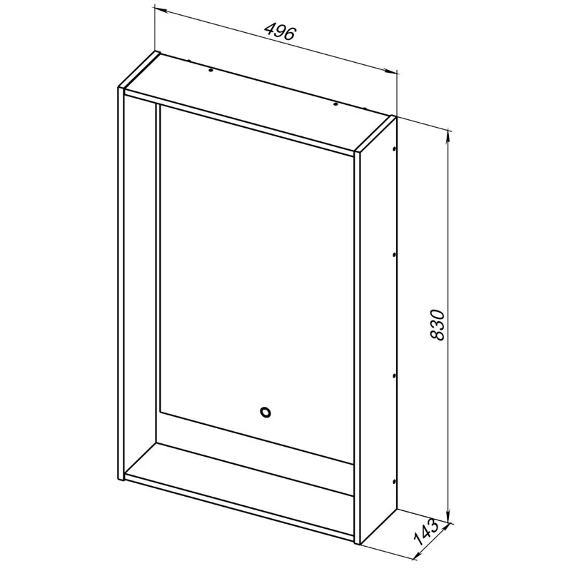 Зеркало Aquanet Милан 50 белый глянец