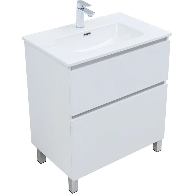 Тумба под раковину Aquanet Вега 70 напольная, белый глянец