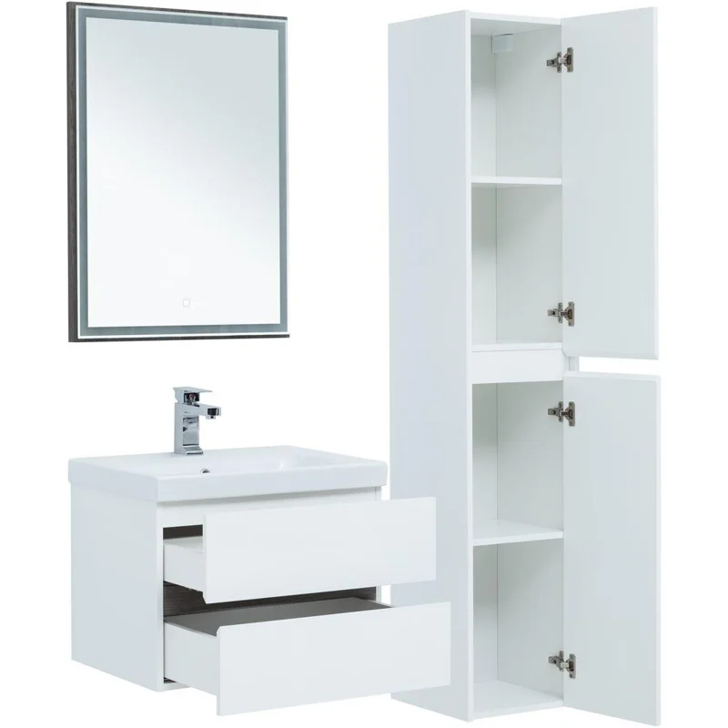 Тумба под раковину Aquanet Беркли 60 белый/дуб рошелье