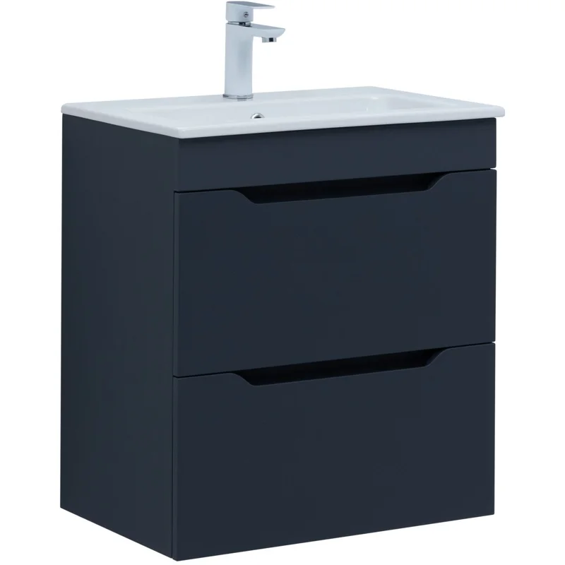 Тумба под раковину Aquanet Практика 60 маренго (2 ящика)