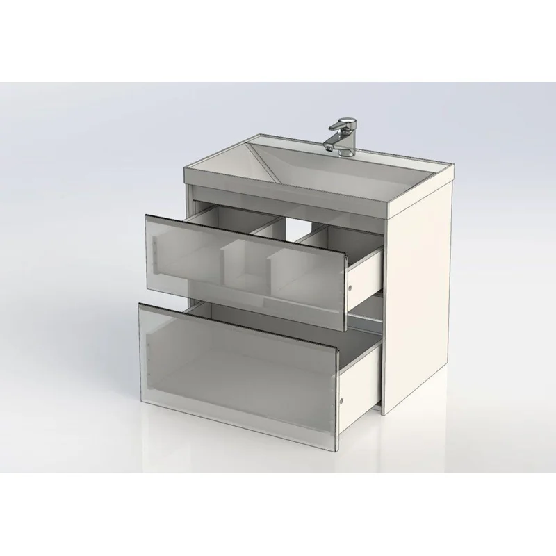 Тумба под раковину Aquanet Гласс 60 белый