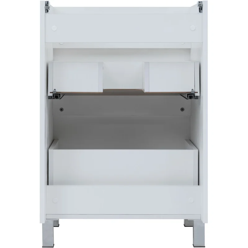 Тумба под раковину Aquanet Вега 58 белый глянец