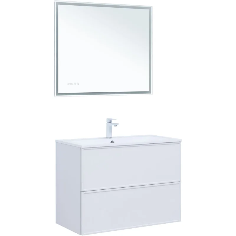 Тумба под раковину Aquanet Арт 90 белый матовый