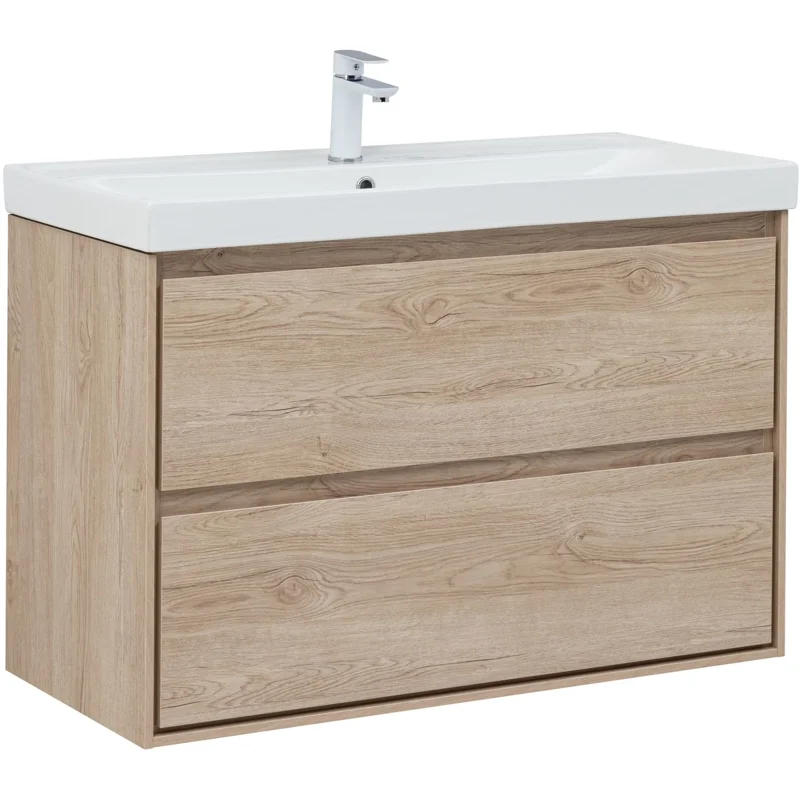 Тумба под раковину Aquanet Милан 100 дуб светлый