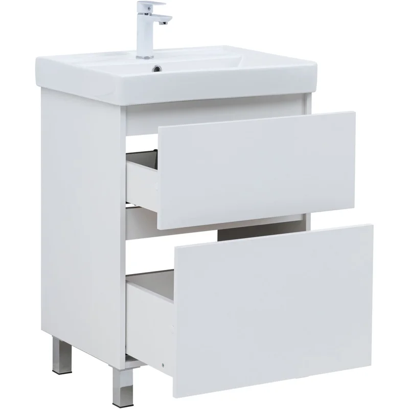 Тумба под раковину Aquanet Вега 60 напольная, белый глянец
