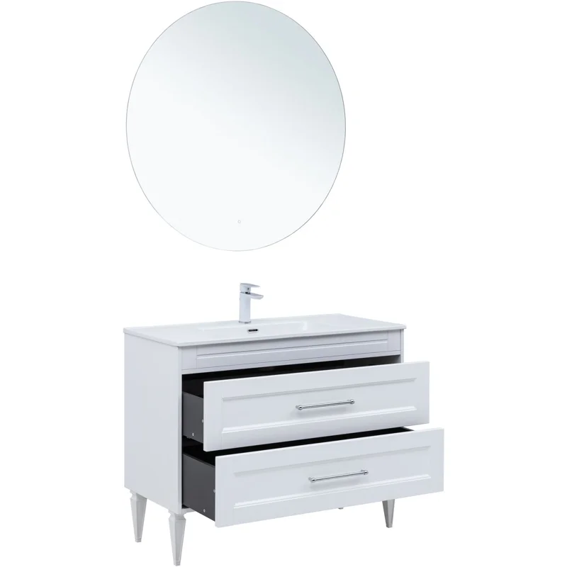 Тумба под раковину Aquanet Бостон New 100 белый сатин