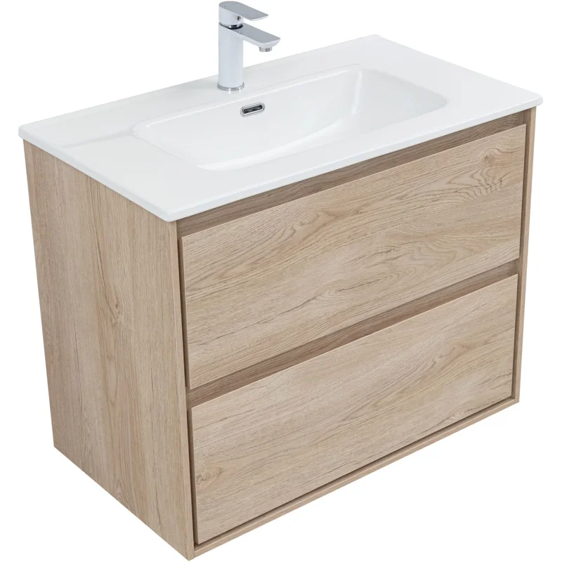 Тумба под раковину Aquanet Милан 80 дуб светлый