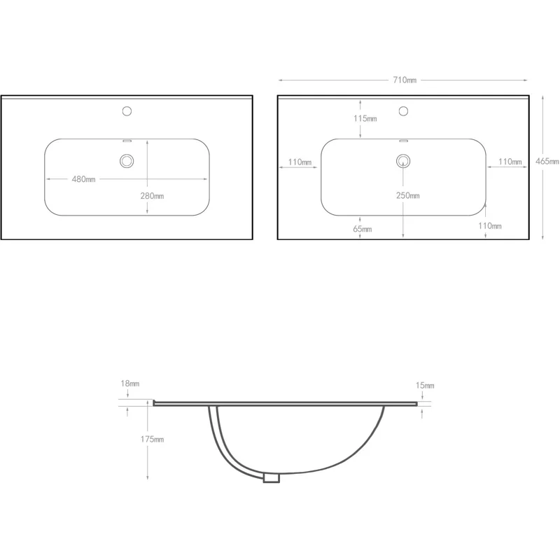 Раковина Aquanet Flat 70 белая