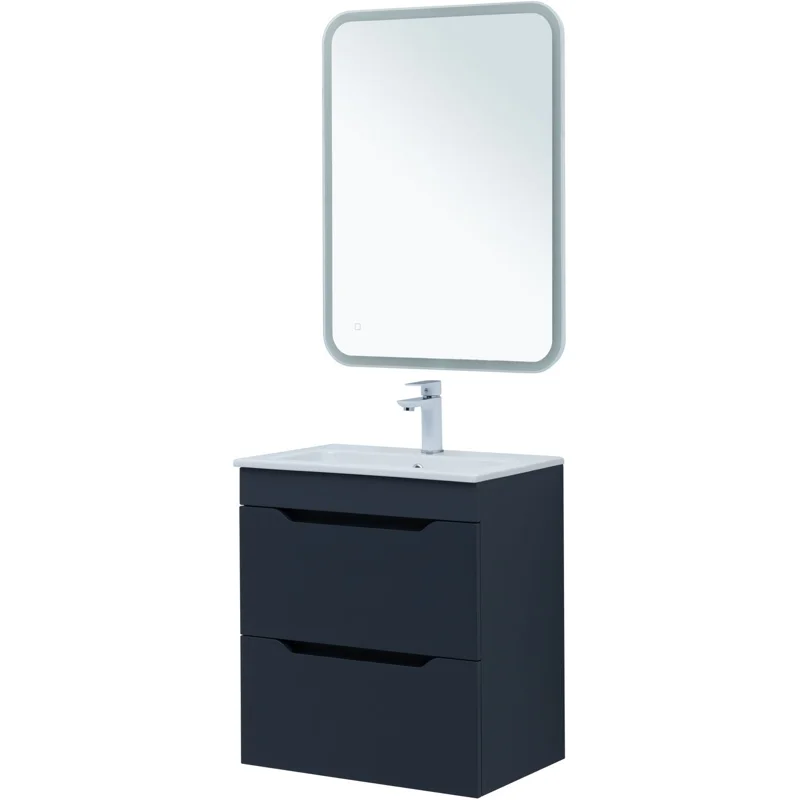 Тумба под раковину Aquanet Практика 60 маренго (2 ящика)