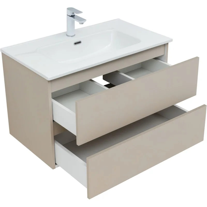 Тумба под раковину Aquanet Вега 2.0 80 бежевый