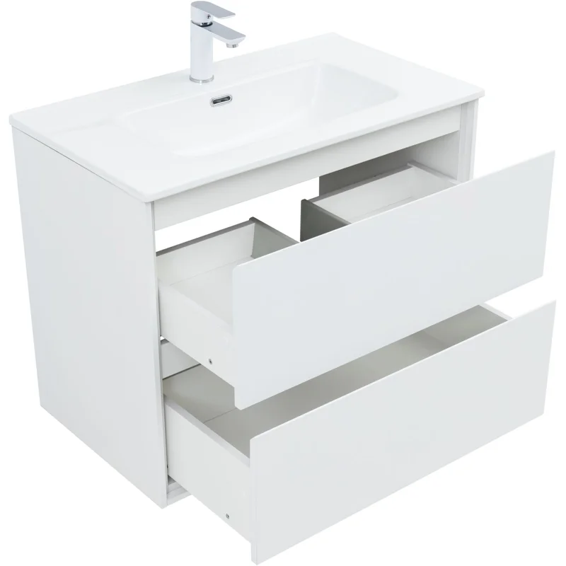 Тумба под раковину Aquanet Милан 80 белый глянец