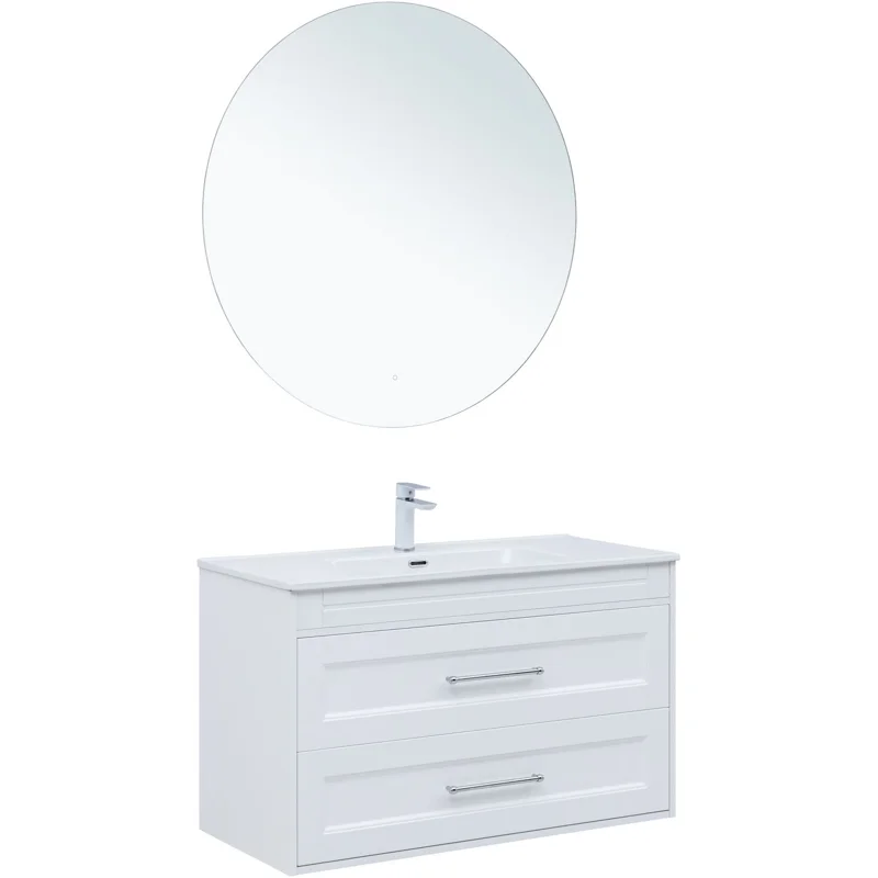 Тумба под раковину Aquanet Бостон New 100 белый сатин