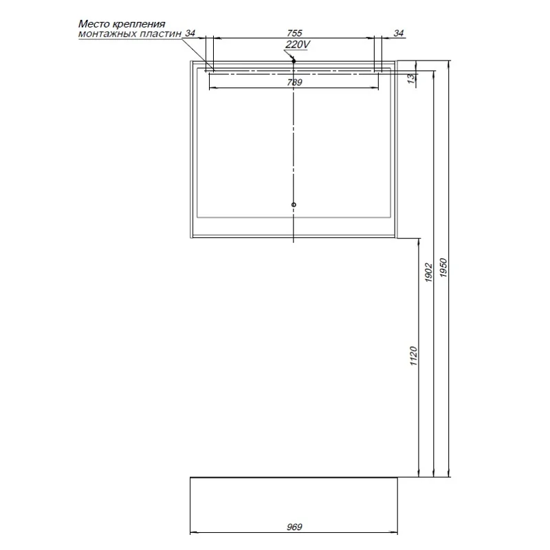 Зеркало Aquanet Милан 100 дуб рустикальный