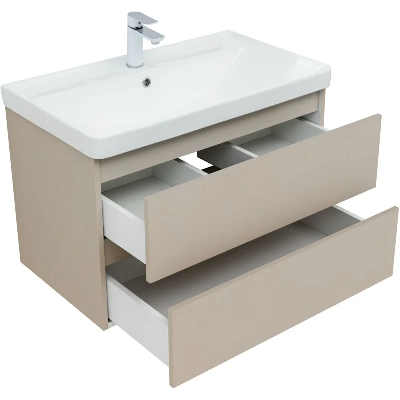 Тумба под раковину Aquanet Вега 2.0 80 бежевый