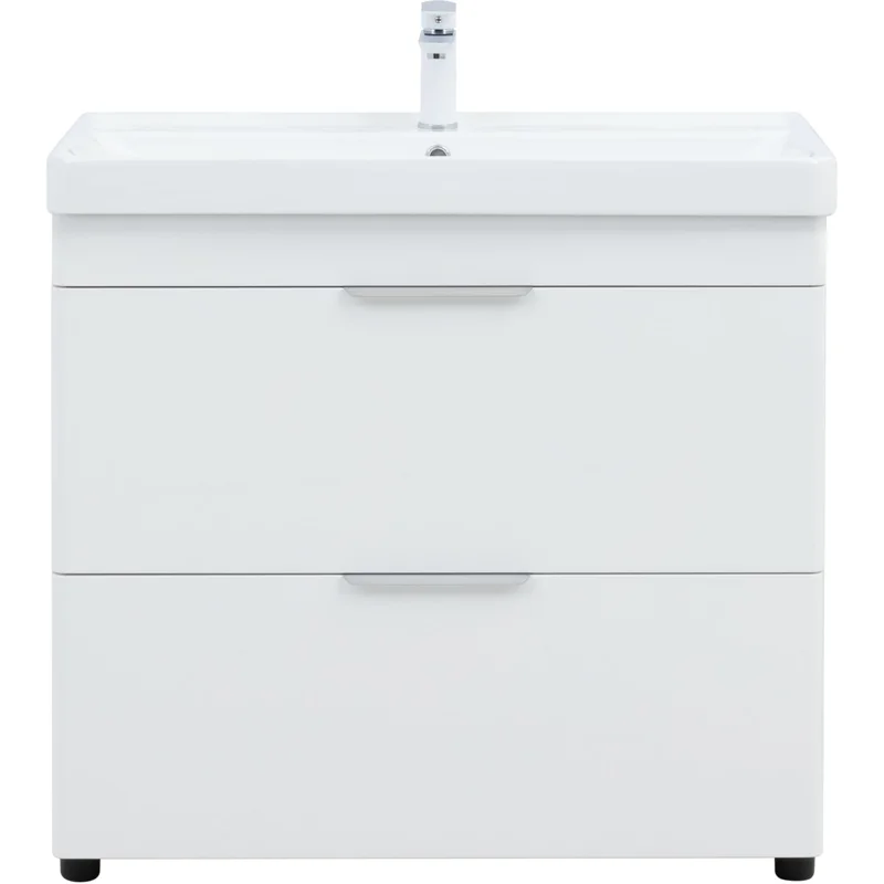 Тумба под раковину Aquanet Ирис New 90 напольная, белый глянец