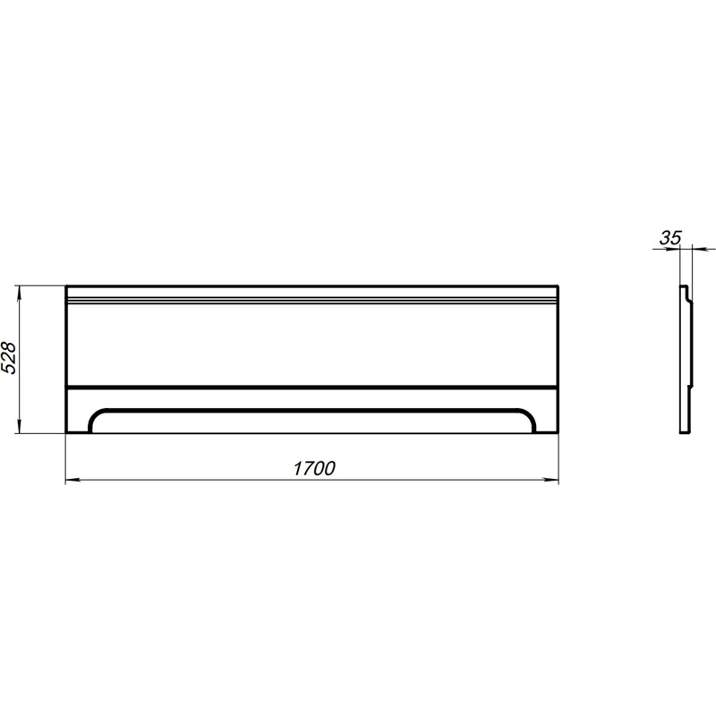 Фронтальный экран Aquanet 170