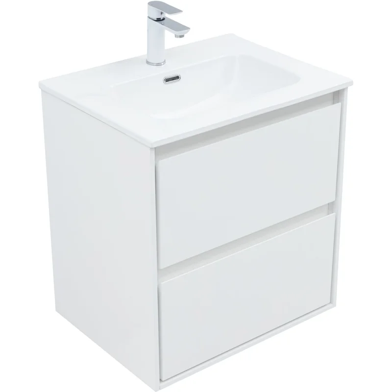 Тумба под раковину Aquanet Милан 60 белый глянец