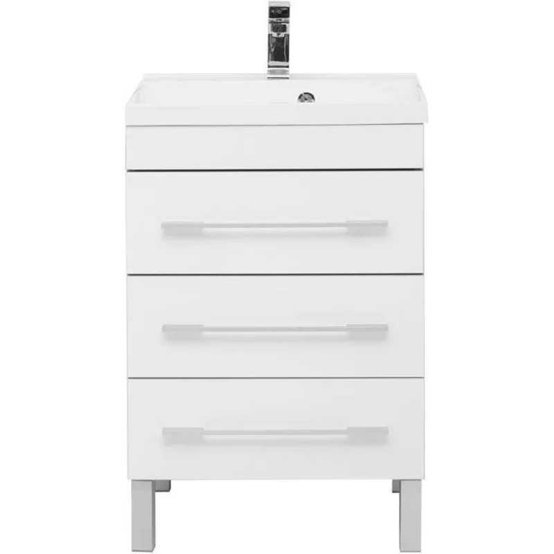 Тумба с раковиной Aquanet Верона 60 белый (напольная 3 ящика)