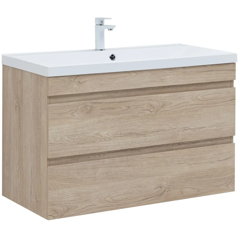 Тумба под раковину Aquanet Нота New 100 дуб светлый