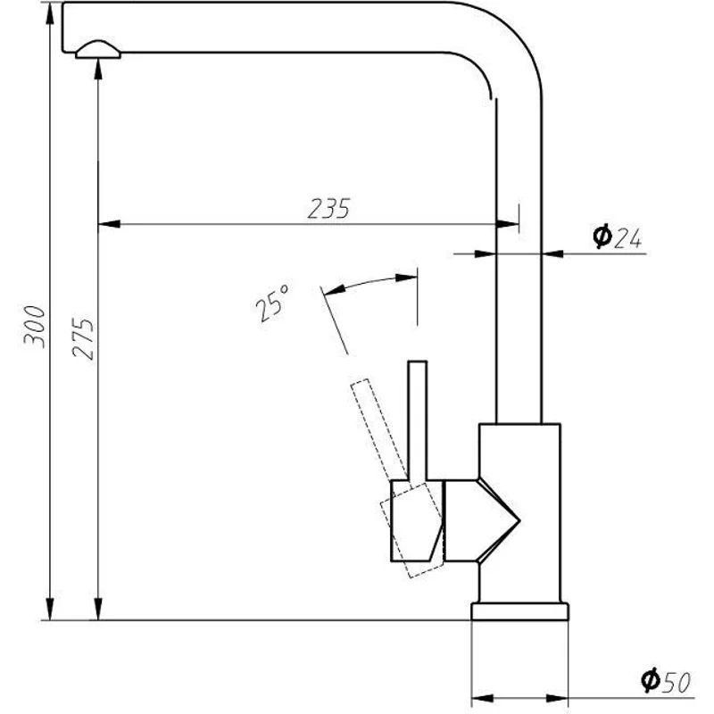 Смеситель для кухни Aquanet Steel AF211-41S