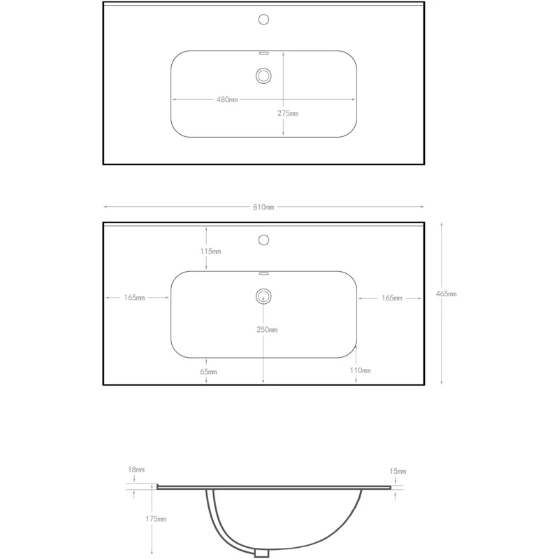 Раковина Aquanet Flat 80 белая
