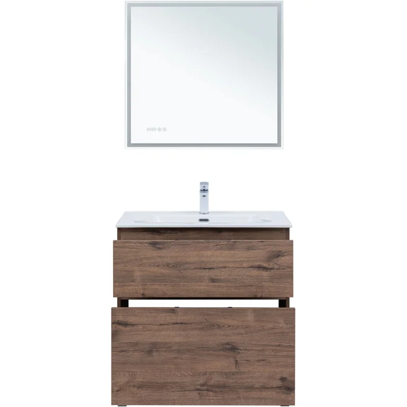 Тумба под раковину Aquanet Алвита New 80 напольная, дуб веллингтон табак