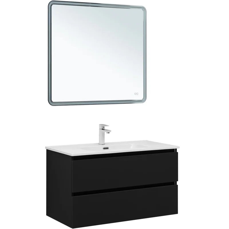 Тумба под раковину Aquanet Вега 2.0 90 черный