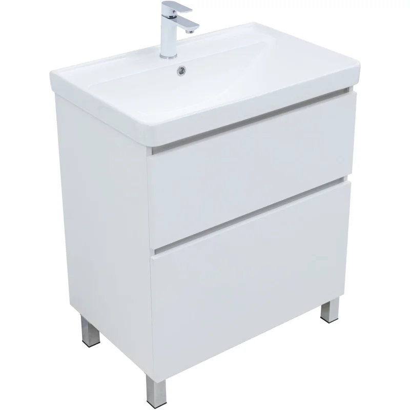 Тумба под раковину Aquanet Вега 70 напольная, белый глянец