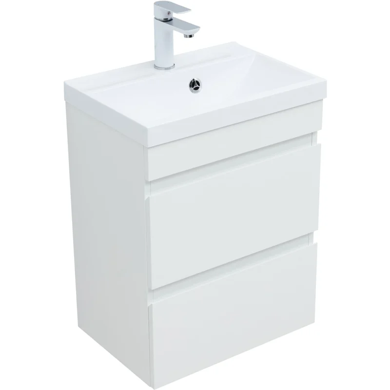 Тумба под раковину Aquanet Нота New 50 белый глянец