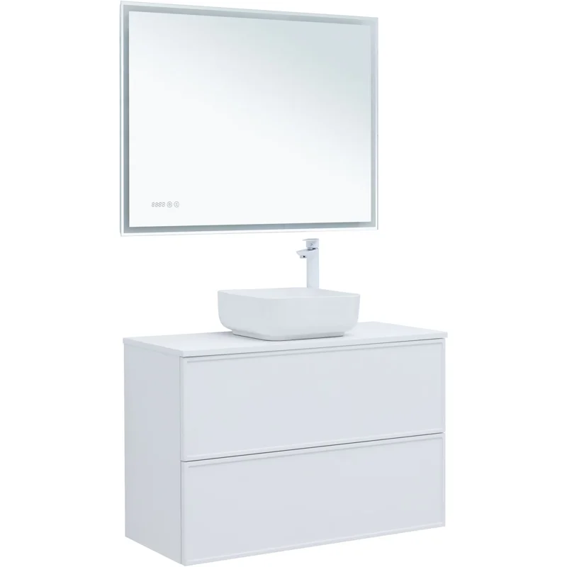 Тумба под раковину Aquanet Арт 100 белый матовый