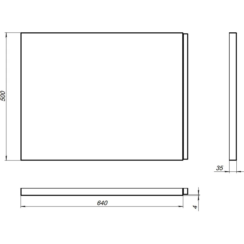 Боковой экран Aquanet West/Nord/Roma/Largo 70