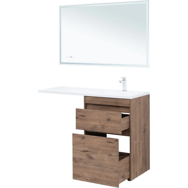 Тумба под раковину Aquanet Токио 58 дуб веллингтон (напольная 2 ящика)