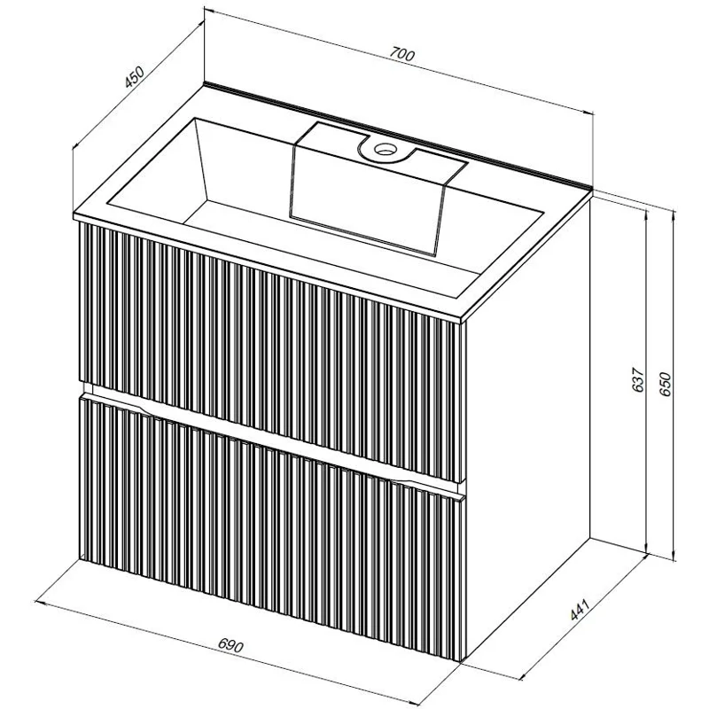 Тумба под раковину Aquanet Джейн 70 мисти грин