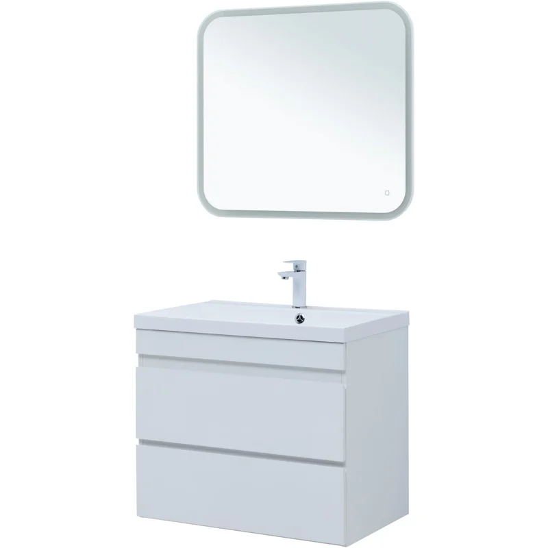 Тумба под раковину Aquanet Нота New 75 белый глянец