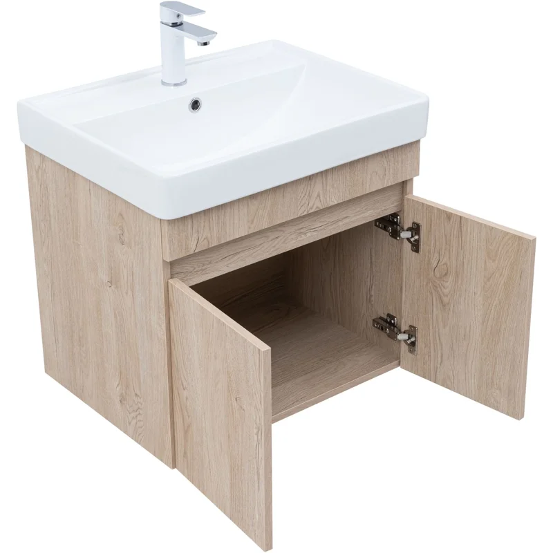 Тумба под раковину Aquanet Оптима 60 дуб светлый