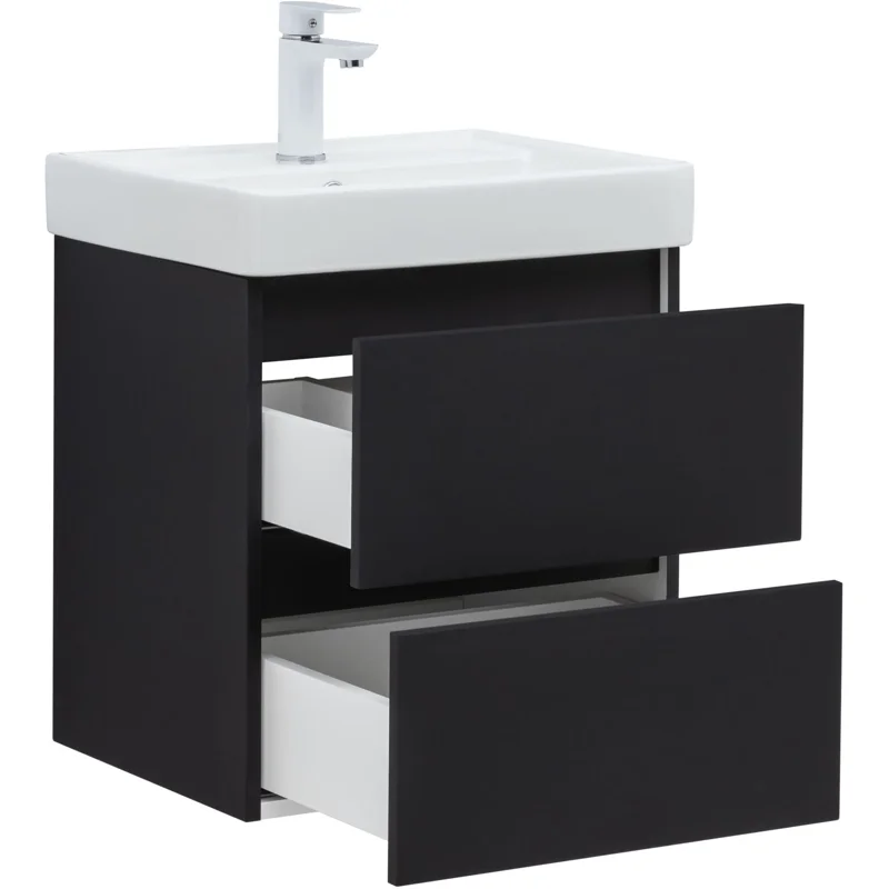 Тумба под раковину Aquanet Вега 2.0 50 черный