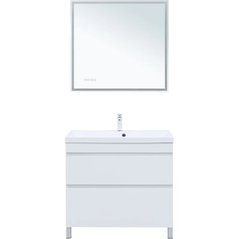 Тумба под раковину Aquanet Нота New 90 белый глянец