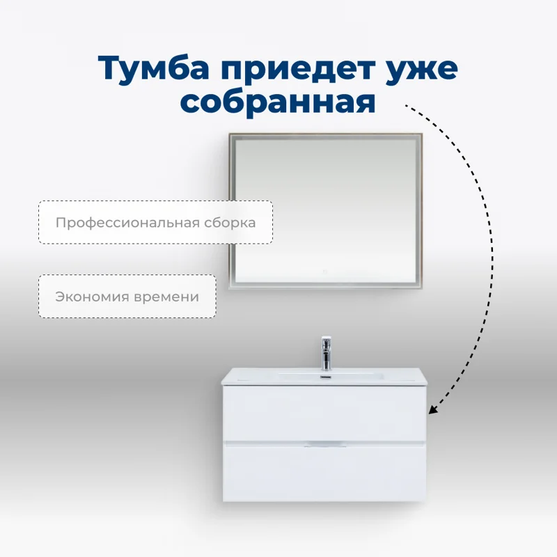 Тумба под раковину Aquanet Алвита New 70 2 ящика, белый матовый