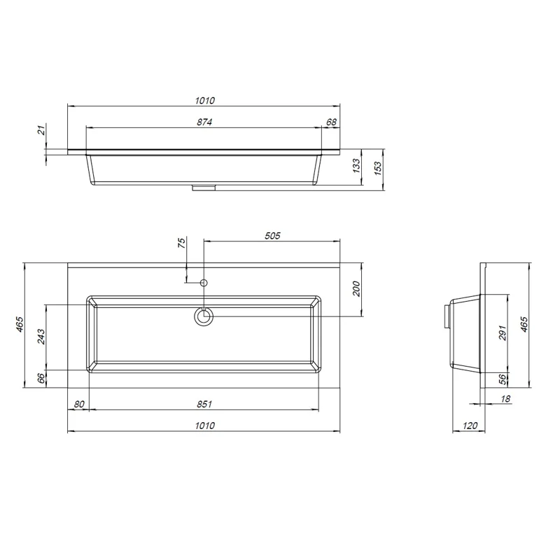 Раковина Aquanet Текла 100