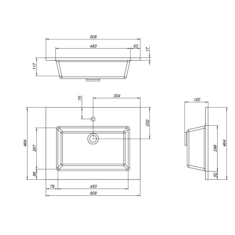 Раковина Aquanet Текла 60