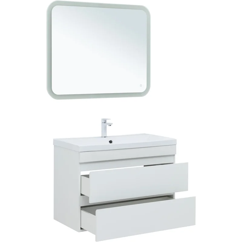 Тумба под раковину Aquanet Нота New 90 белый глянец