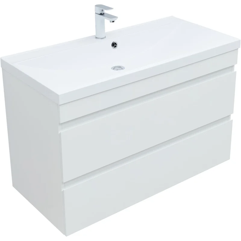 Тумба под раковину Aquanet Нота New 100 белый глянец