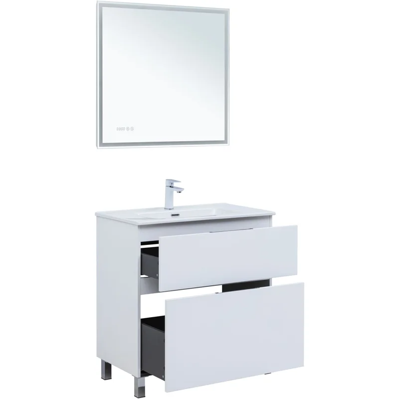 Тумба под раковину Aquanet Алвита New 80 напольная, белый матовый