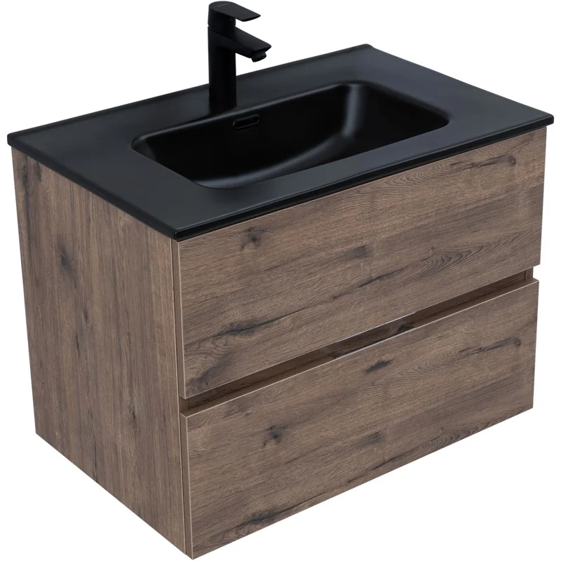 Тумба под раковину Aquanet Алвита New 70 2 ящика, дуб веллингтон табак